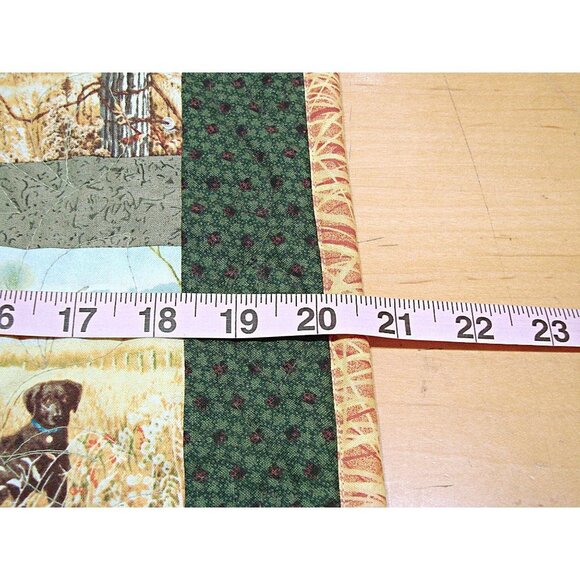 The Great Outdoors Small Quilt Hunting Dogs Fish Wildlife Farmhouse 20.5x25.5" - Picture 8 of 10